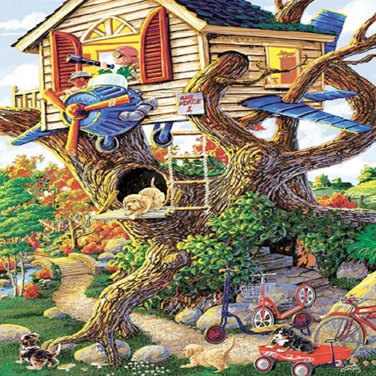 Sunsout Boys Treehouse 300 pc Jigsaw Puzzle 38784 {1}