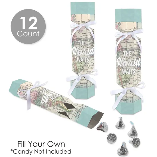 Big Dot of Happiness World Awaits - No Snap Travel Themed Party Table Favors - DIY Cracker Boxes - Set of 12 {4}