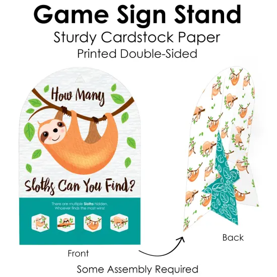 Big Dot of Happiness Let&rsquo;s Hang - Sloth - Baby Shower or Birthday Party Scavenger Hunt - 1 Stand and 48 Game Pieces - Hide and Find Game {7}