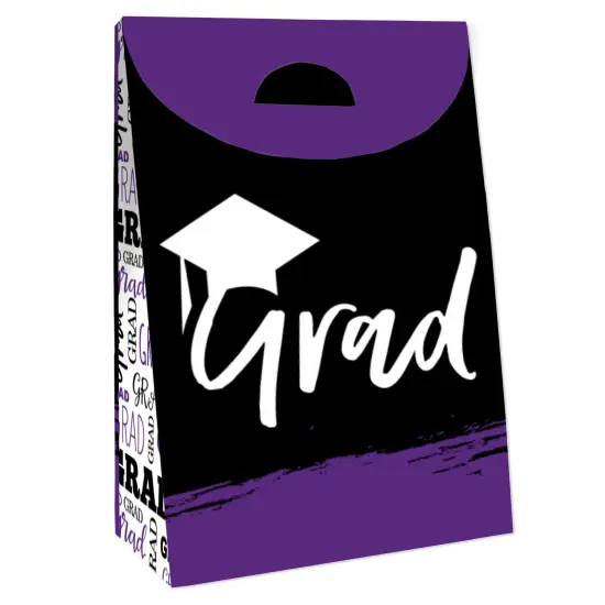 Big Dot of Happiness Purple Grad - Best is Yet to Come - Purple Graduation Gift Favor Bags - Party Goodie Boxes - Set of 12 {4}