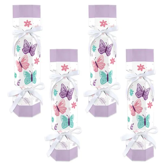 Big Dot of Happiness Beautiful Butterfly - No Snap Floral Baby Shower or Birthday Party Table Favors - DIY Cracker Boxes - Set of 12 {1}