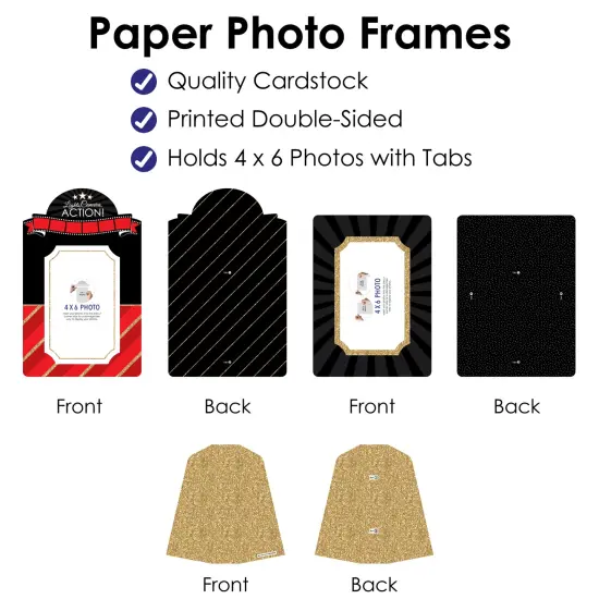 Big Dot of Happiness Red Carpet - Movie Night Party 4x6 Picture Display - Paper Photo Frames - Set of 12 {6}