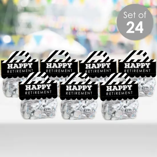 Big Dot of Happiness Happy Retirement - DIY Retirement Party Clear Goodie Favor Bag Labels - Candy Bags with Toppers - Set of 24 {3}