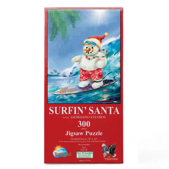 Sunsout Surfin' Santa 300 pc Christmas Jigsaw Puzzle 37191 {4}