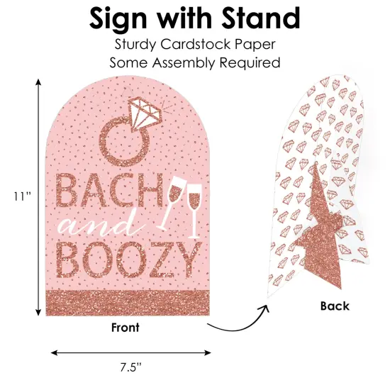 Big Dot of Happiness Bride Squad - DIY Rose Gold Bridal Shower or Bachelorette Party Bach and Boozy Signs - Drink Bar Decorations Kit - 50 Pieces {6}