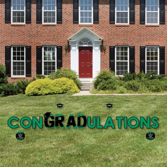 Big Dot of Happiness Green Graduation Party Yard Signs - Outdoor Lawn Decorations - ConGRADulations {4}