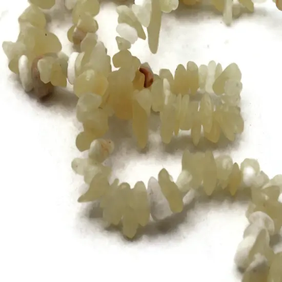 33 inch Small Aragonite Stone Chips Yellow Gemstone Beads {1}