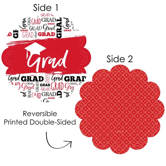 Big Dot of Happiness Red Grad - Best is Yet to Come - Red Graduation Party Round Table Decorations - Paper Chargers - Place Setting For 12 {4}