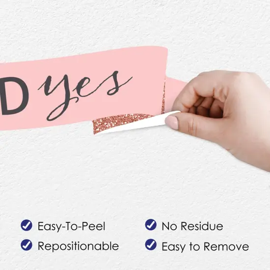 Big Dot of Happiness Bride Squad - Peel and Stick Rose Gold Bridal Shower or Bachelorette Party Decoration - Wall Decals Backdrop {4}