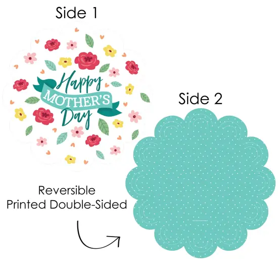 Big Dot of Happiness Colorful Floral Happy Mother's Day - We Love Mom Party Round Table Decorations - Paper Chargers - Place Setting For 12 {4}