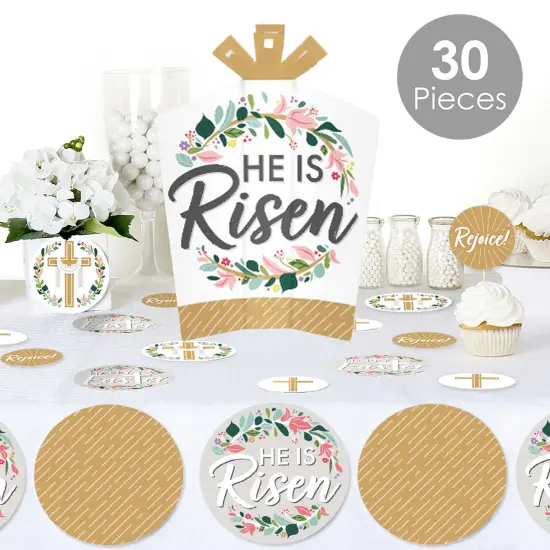 Big Dot of Happiness Religious Easter - Christian Holiday Party Decor and Confetti - Terrific Table Centerpiece Kit - Set of 30 {3}