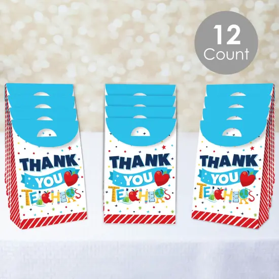 Big Dot of Happiness Thank You Teachers - Teacher Appreciation Gift Favor Bags - Party Goodie Boxes - Set of 12 {4}