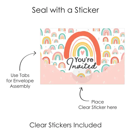 Big Dot of Happiness Hello Rainbow - Fill-In Cards - Boho Baby Shower and Birthday Party Fold and Send Invitations - Set of 8 {7}