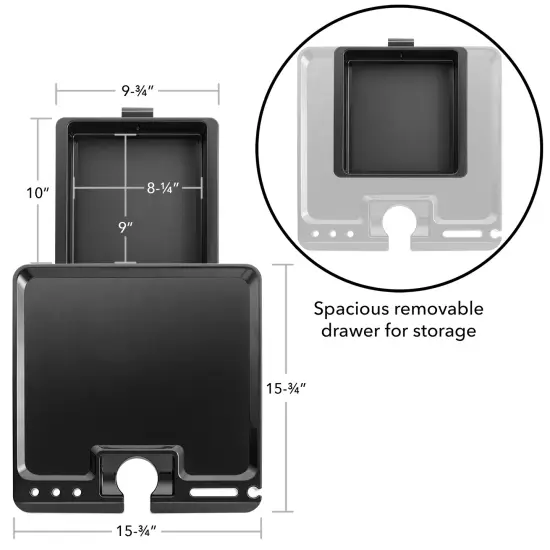 Saloniture Rolling Salon Coloring Tray - Folding Hair Stylist Color Cart with Drawer and Magnetic Bowls, Black {2}