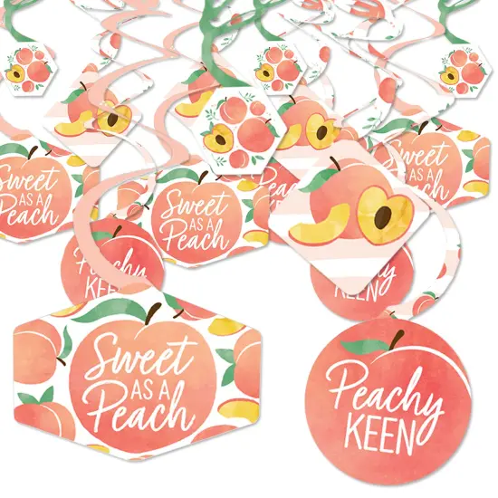 Big Dot of Happiness Sweet as a Peach - Fruit Themed Baby Shower or Birthday Party Hanging Decor - Party Decoration Swirls - Set of 40 {1}