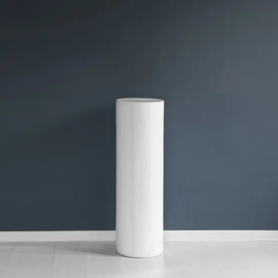 Contemporary Decorative Modern Fiberglass Pillar Column Flower Stand -Photography Props - Stylish Cylinder Shape Versatile Pedestal for Wedding, Living Room, or Dining Room Decor White {8}