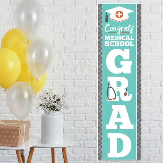 Big Dot of Happiness Medical School Graduation Party Door Decoration - Vertical Banner {1}