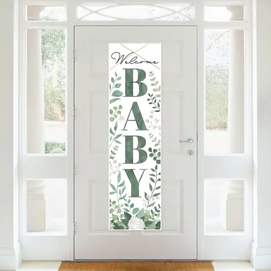 Big Dot of Happiness Boho Botanical Baby - Greenery Baby Shower Front Door Decoration - Vertical Banner {3}