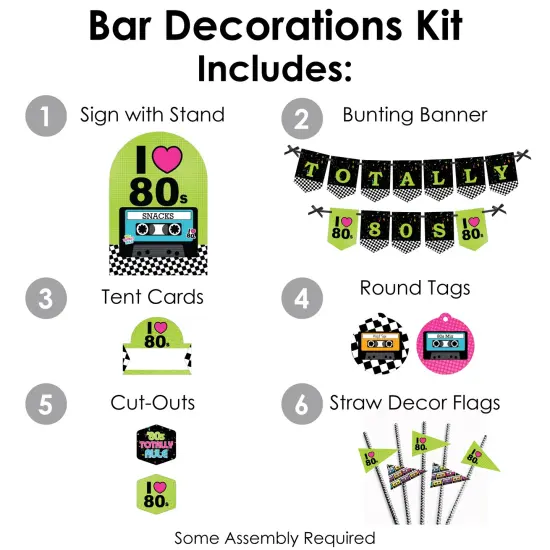 Big Dot of Happiness 80&rsquo;s Retro - DIY Totally 1980s Party Signs - Snack Bar Decorations Kit - 50 Pieces {4}