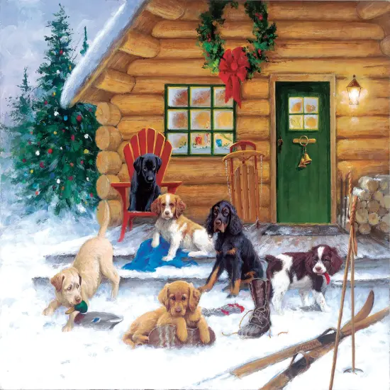 Sunsout Christmas at The Cabin 550 pc Christmas Jigsaw Puzzle 73410 {1}