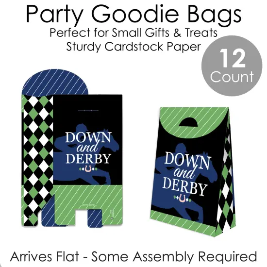 Big Dot of Happiness Kentucky Horse Derby - Horse Race Gift Favor Bags - Party Goodie Boxes - Set of 12 {7}