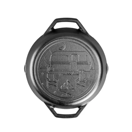 Lodge Cast Iron Dual Handle Camper Skillet Pan Seasoned 10.25 in {1}