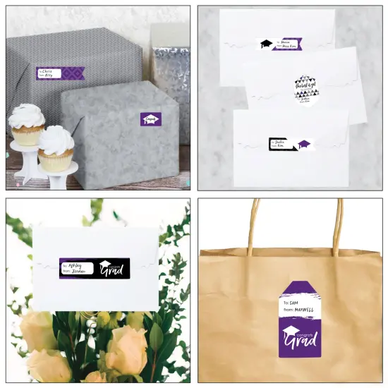 Big Dot of Happiness Purple Grad Best is Yet to Come Assorted Purple Graduation Party Gift Tag Labels To and From Stickers 12 Sheets 120 Stickers {7}