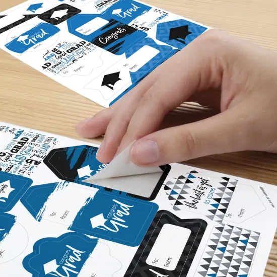 Big Dot of Happiness Blue Grad Best is Yet to Come Assorted Royal Blue Graduation Party Gift Tag Labels To and From Stickers 12 Sheets 120 Stickers {6}