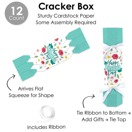 Big Dot of Happiness Colorful Floral Happy Mother's Day - No Snap We Love Mom Party Table Favors - DIY Cracker Boxes - Set of 12 {6}