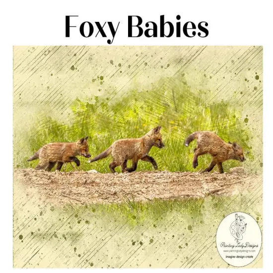 Foxy Babies Decoupage & Mixed Media Papers for Crafting and Art (medium) {1}