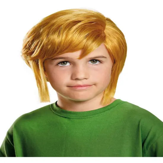 Childs Boys Link The Legend Of Zelda Blonde Elf Wig Costume Accessory {1}
