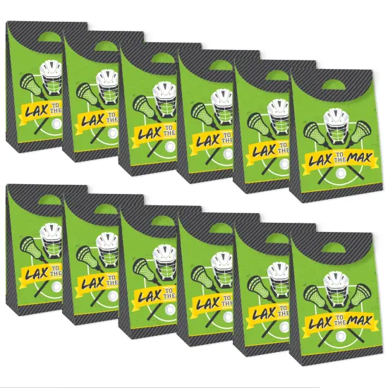 Big Dot of Happiness Lax to the Max Lacrosse Gift Favor Bags Party Goodie Boxes Set of 12 {6}