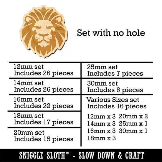 Regal Lion Head Mini Wood Shape Charms Jewelry DIY Craft {1}