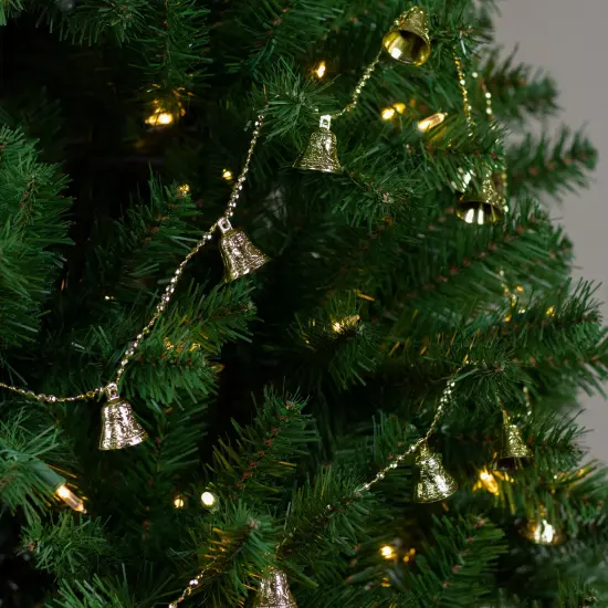 Northlight Shiny Bell Beaded Artificial Christmas Garland - 9' x 1.5"- Gold - Unlit {3}