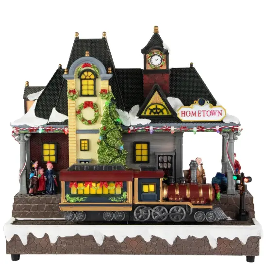 Northlight LED Lighted and Musical Christmas Train Village Display - 13" Gray {1}