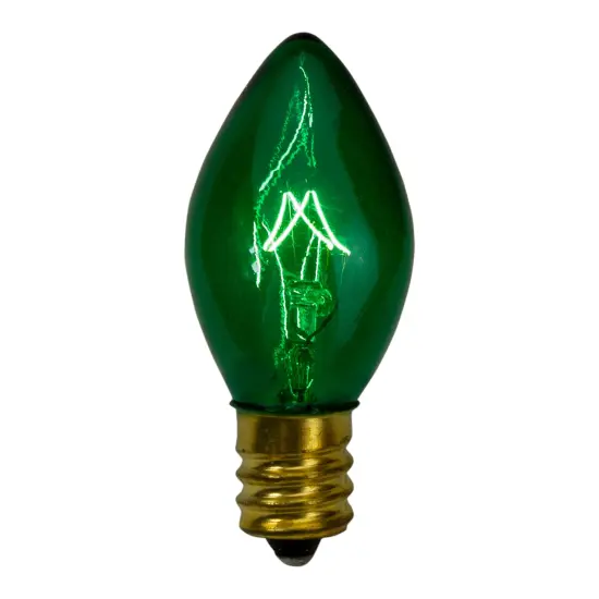 Northlight C7 Transparent Christmas Replacement Bulbs - Green - 4ct {1}