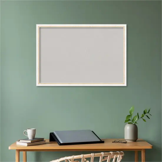 Morgan Wood Framed Corkboard, Grey Cork Morgan White Gold {5}