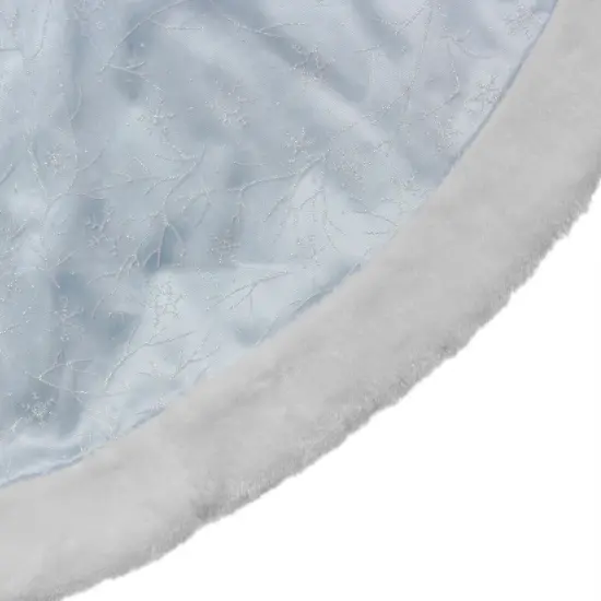 Northlight 48-Inch Sheer Blue Organza with Glitter Christmas Tree Skirt {3}
