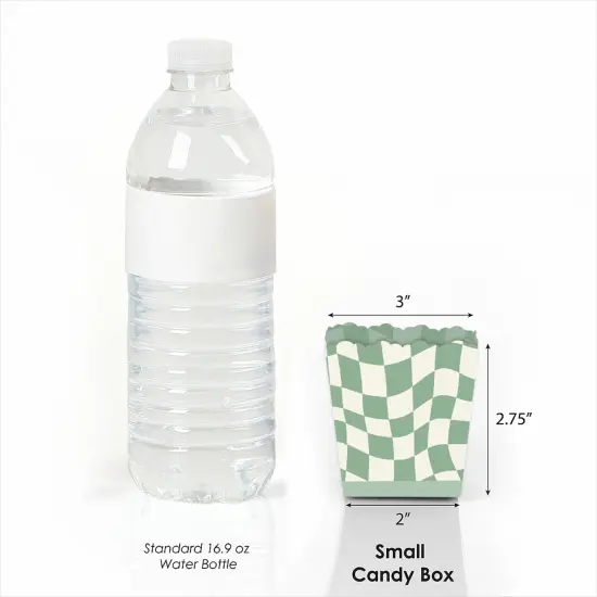 Big Dot of Happiness Sage Green Checkered Party - Party Mini Favor Boxes - Treat Candy Boxes - Set of 12 {4}