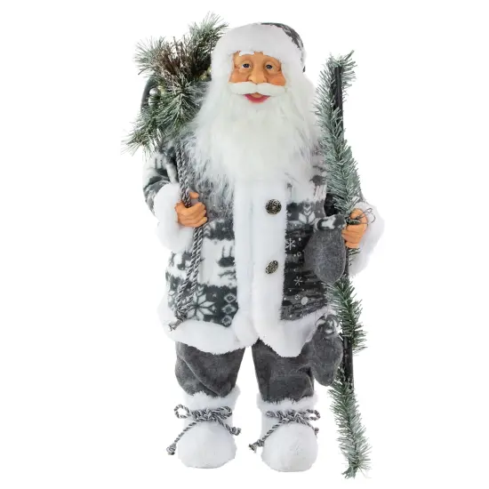Northlight 24" Gray and White Nordic Santa Claus Christmas Figure {1}
