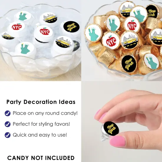 Big Dot of Happiness NYC Cityscape - New York City Party Small Round Candy Stickers - Party Favor Labels - 324 Count {6}