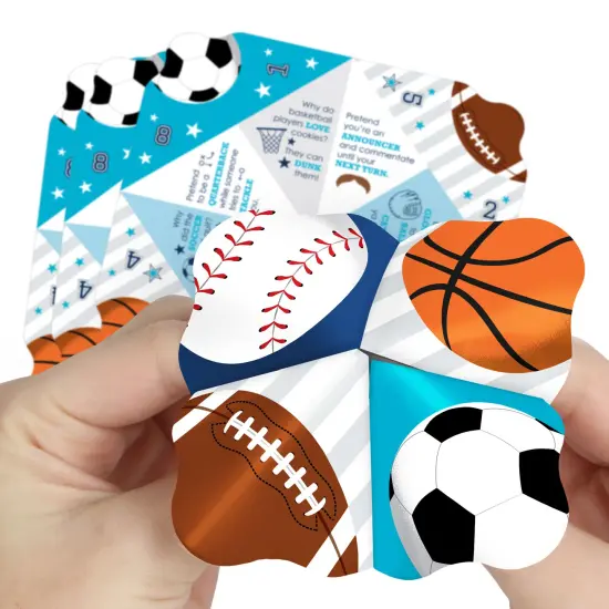 Big Dot of Happiness Go, Fight, Win - Sports - Baby Shower or Birthday Party Cootie Catcher Game - Jokes and Dares Fortune Tellers - Set of 12 {1}