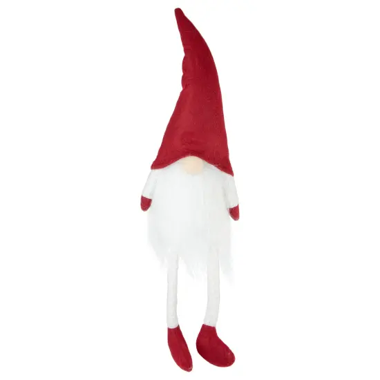 Northlight Lighted Sitting Gnome with Dangling Legs Christmas Decoration - 20" Red {1}