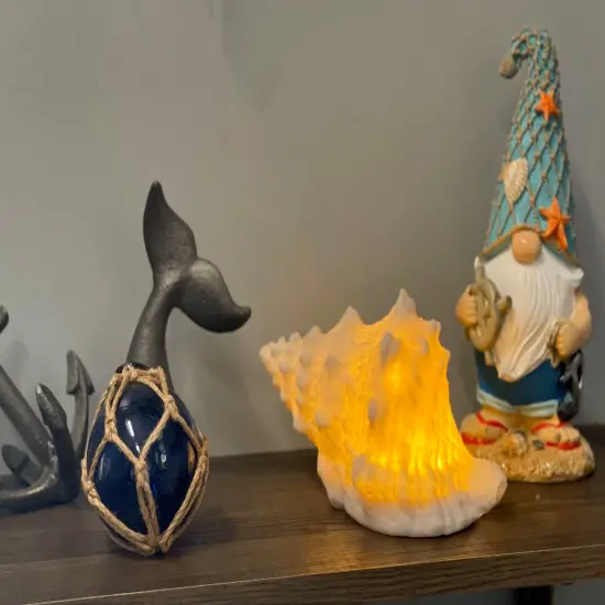 8 Inch Resin LED Frog Shell Accent Lamp Sea Table Light Nautical Home Decor {6}