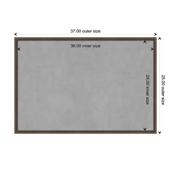 Hardwood Wedge Wood Framed Magnetic Board Hardwood Wedge Mocha {1}