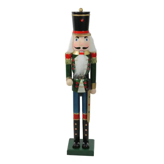 Northlight 36.75" Green and Black Christmas Nutcracker Soldier with Sword {1}