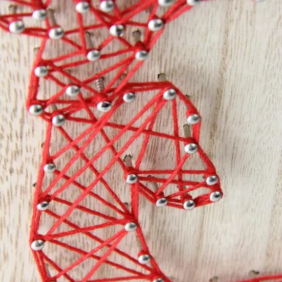 Northlight Wooden String Reindeer Wall Art Decoration - 11" - Red and Beige {3}