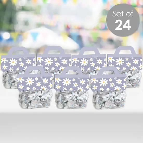 Big Dot of Happiness Purple Daisy Flowers - DIY Floral Party Clear Goodie Favor Bag Labels - Candy Bags with Toppers - Set of 24 {3}