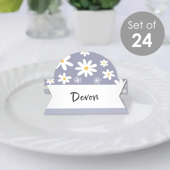Big Dot of Happiness Purple Daisy Flowers - Floral Party Tent Buffet Card - Table Setting Name Place Cards - Set of 24 {3}