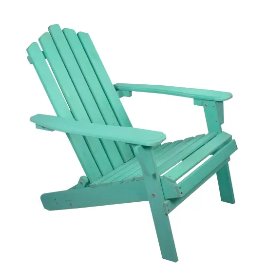 Northlight 36" Green Classic Folding Wooden Adirondack Chair {1}